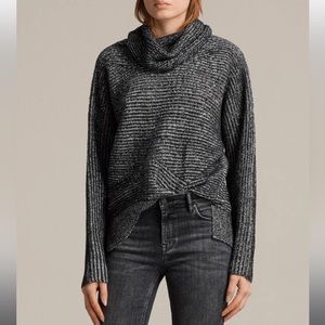 AllSaints sweater cowl neck size S cotton/wool